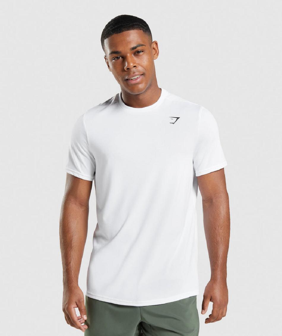 T Shirts Gymshark Arrival Regular Fit Hombre Blancas | CO 3270LIS